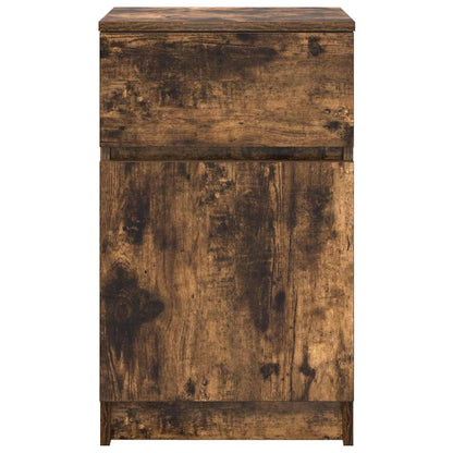 vidaXL Bedside Cabinet Smoked Oak 39x35x65 cm Engineered Wood