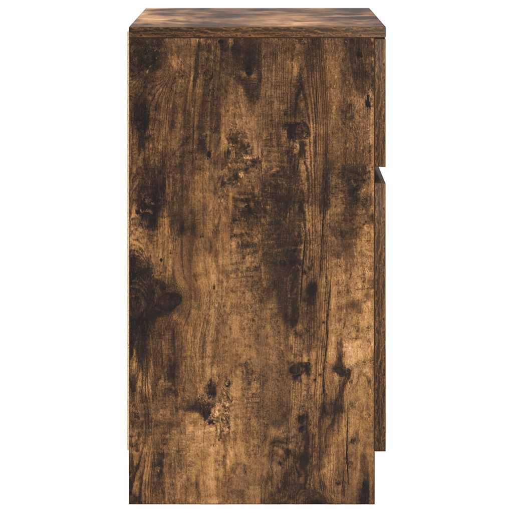 vidaXL Bedside Cabinet Smoked Oak 39x35x65 cm Engineered Wood