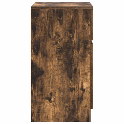 vidaXL Bedside Cabinet Smoked Oak 39x35x65 cm Engineered Wood