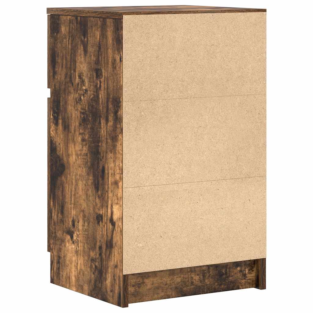 vidaXL Bedside Cabinet Smoked Oak 39x35x65 cm Engineered Wood