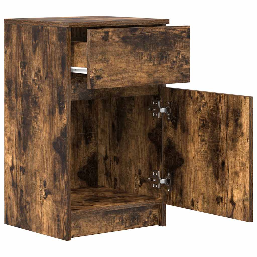 vidaXL Bedside Cabinets 2 pcs Smoked Oak 39x35x65 cm Engineered Wood