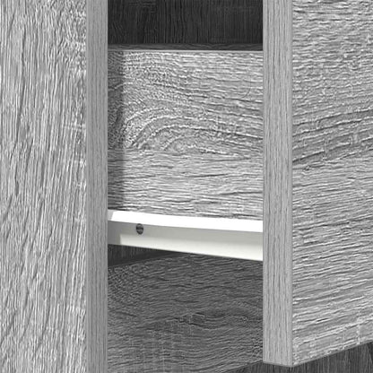 vidaXL Bedside Cabinet Grey Sonoma 39x35x65 cm Engineered Wood