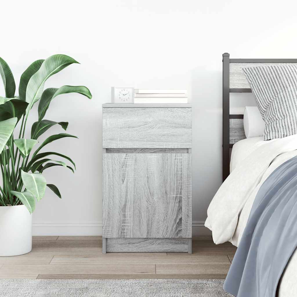 vidaXL Bedside Cabinet Grey Sonoma 39x35x65 cm Engineered Wood