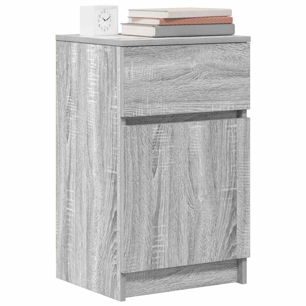 vidaXL Bedside Cabinet Grey Sonoma 39x35x65 cm Engineered Wood