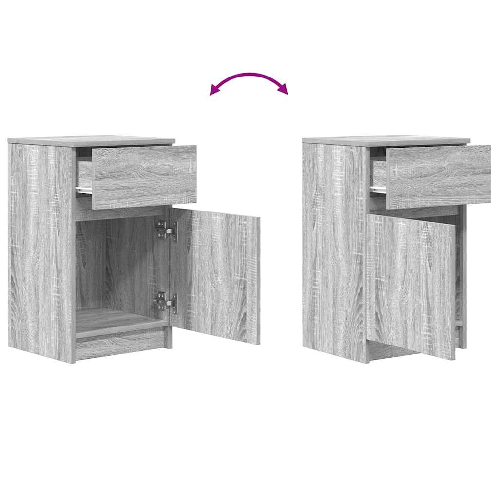 vidaXL Bedside Cabinet Grey Sonoma 39x35x65 cm Engineered Wood