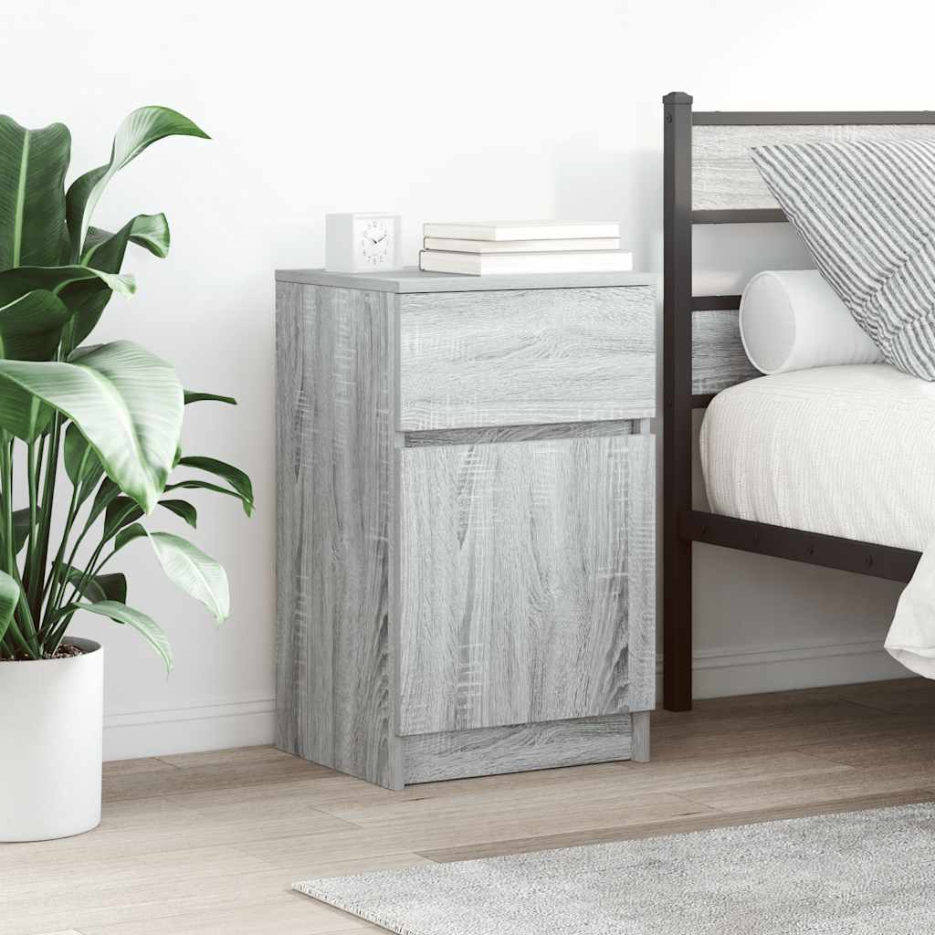 vidaXL Bedside Cabinet Grey Sonoma 39x35x65 cm Engineered Wood