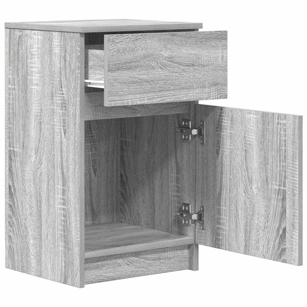 vidaXL Bedside Cabinets 2 pcs Grey Sonoma 39x35x65 cm Engineered Wood
