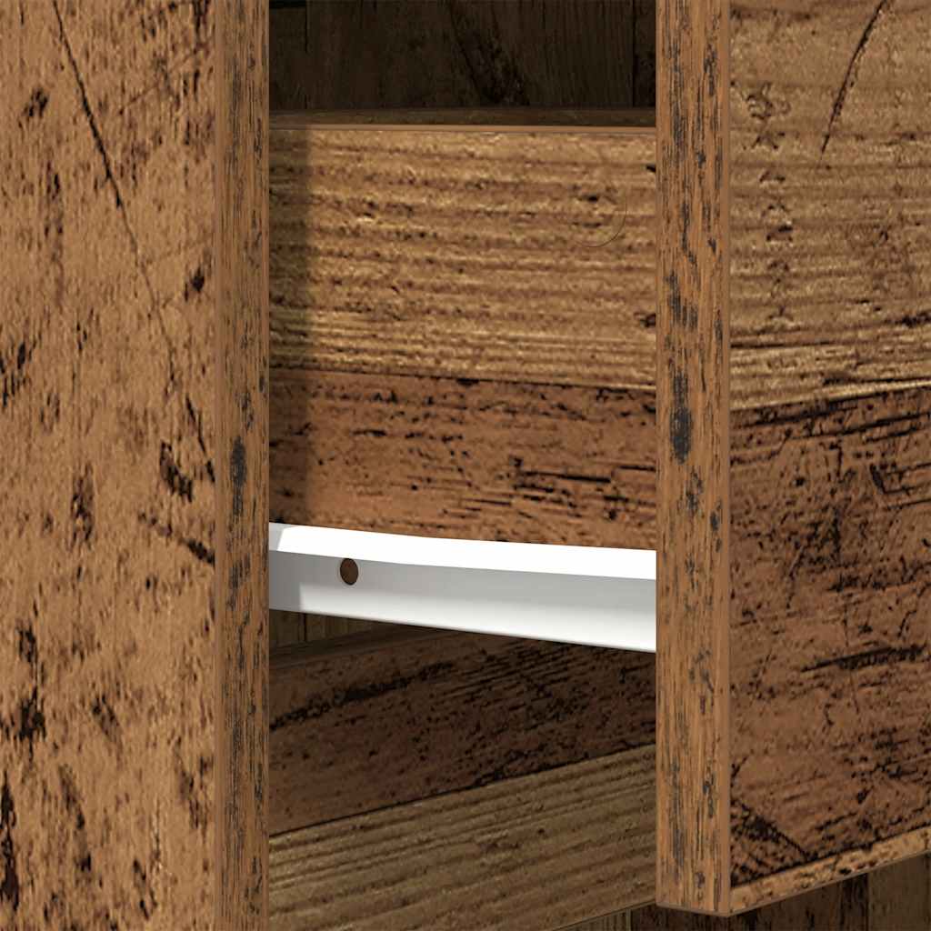 vidaXL Bedside Cabinet Old Wood 39x35x65 cm Engineered Wood