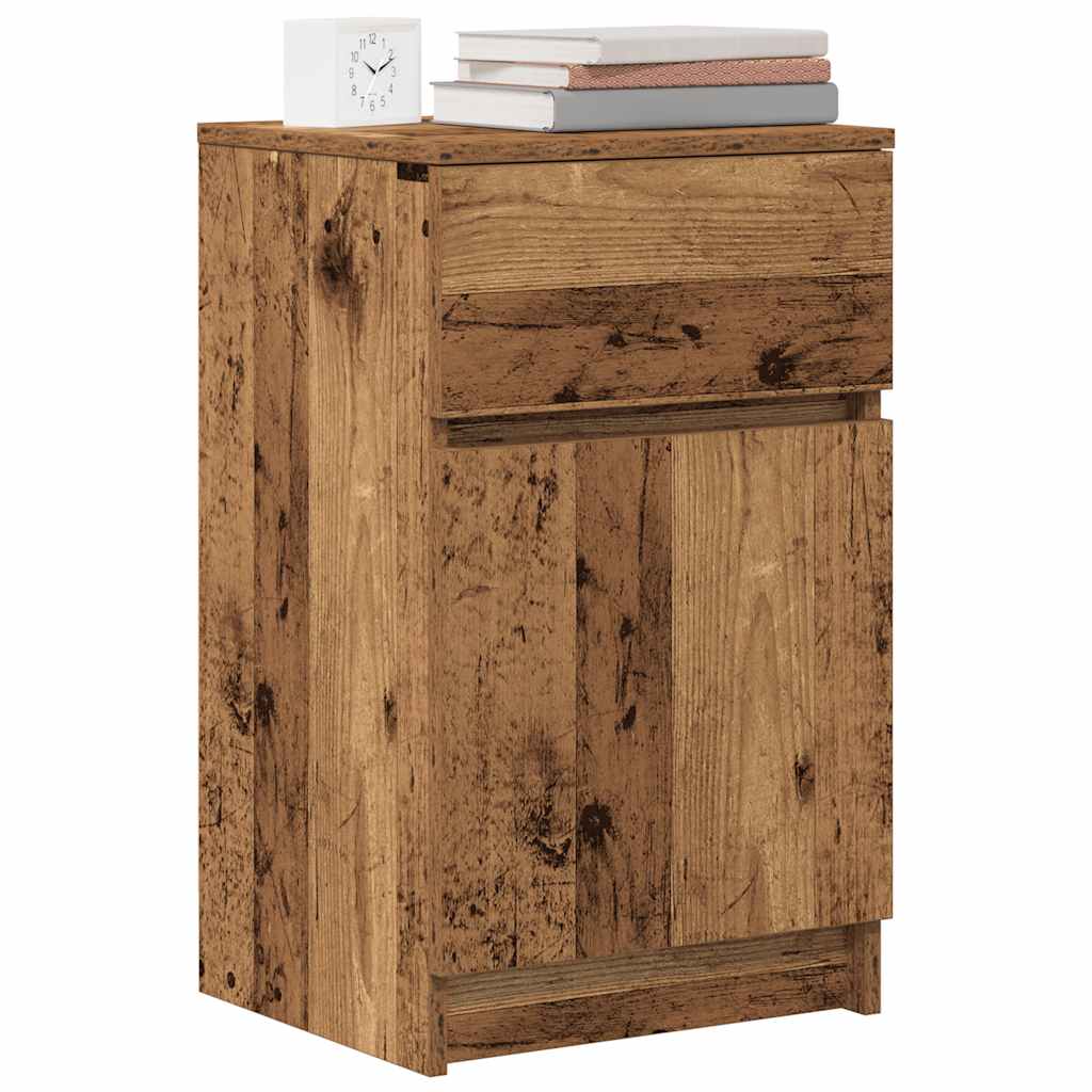 vidaXL Bedside Cabinet Old Wood 39x35x65 cm Engineered Wood
