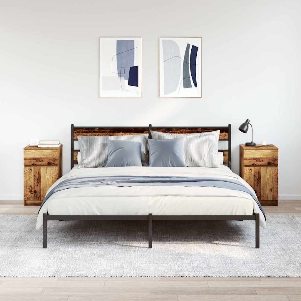 vidaXL Bedside Cabinets 2 pcs Old Wood 39x35x65 cm Engineered Wood