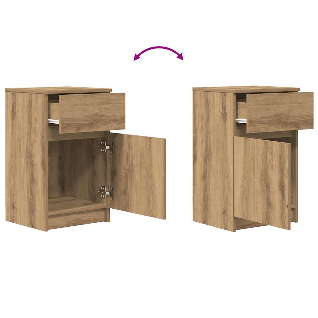 vidaXL Bedside Cabinet Artisan Oak 39x35x65 cm Engineered Wood