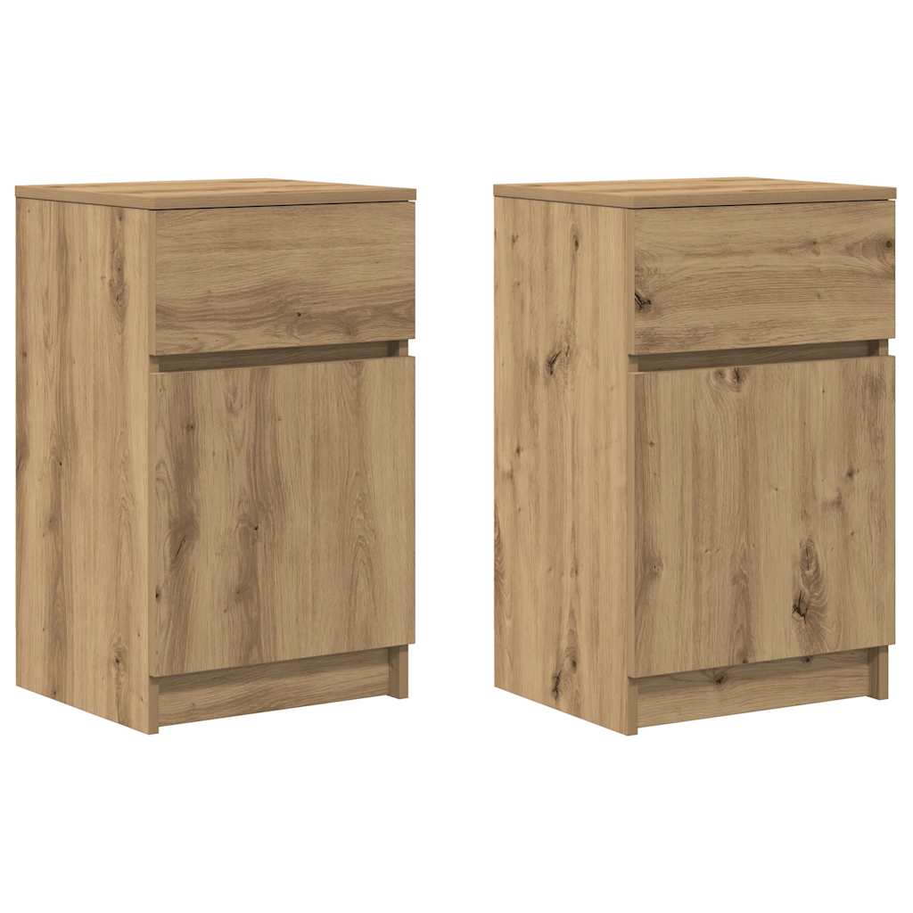 vidaXL Bedside Cabinets 2 pcs Artisan Oak 39x35x65 cm Engineered Wood