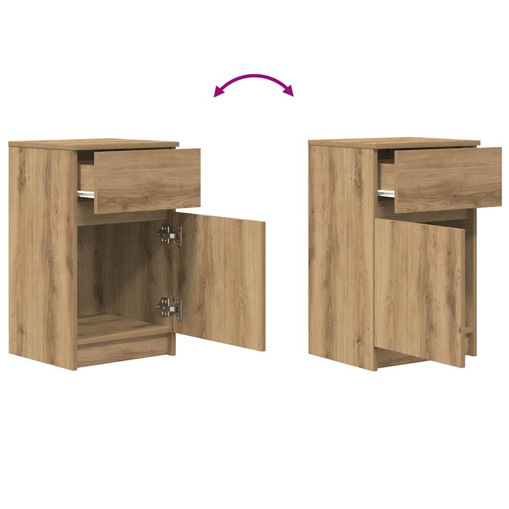vidaXL Bedside Cabinets 2 pcs Artisan Oak 39x35x65 cm Engineered Wood