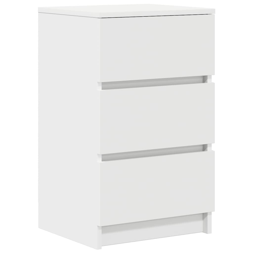 vidaXL Bedside Cabinet with 3 Drawers White 39x35x65 cm