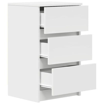 vidaXL Bedside Cabinet with 3 Drawers White 39x35x65 cm