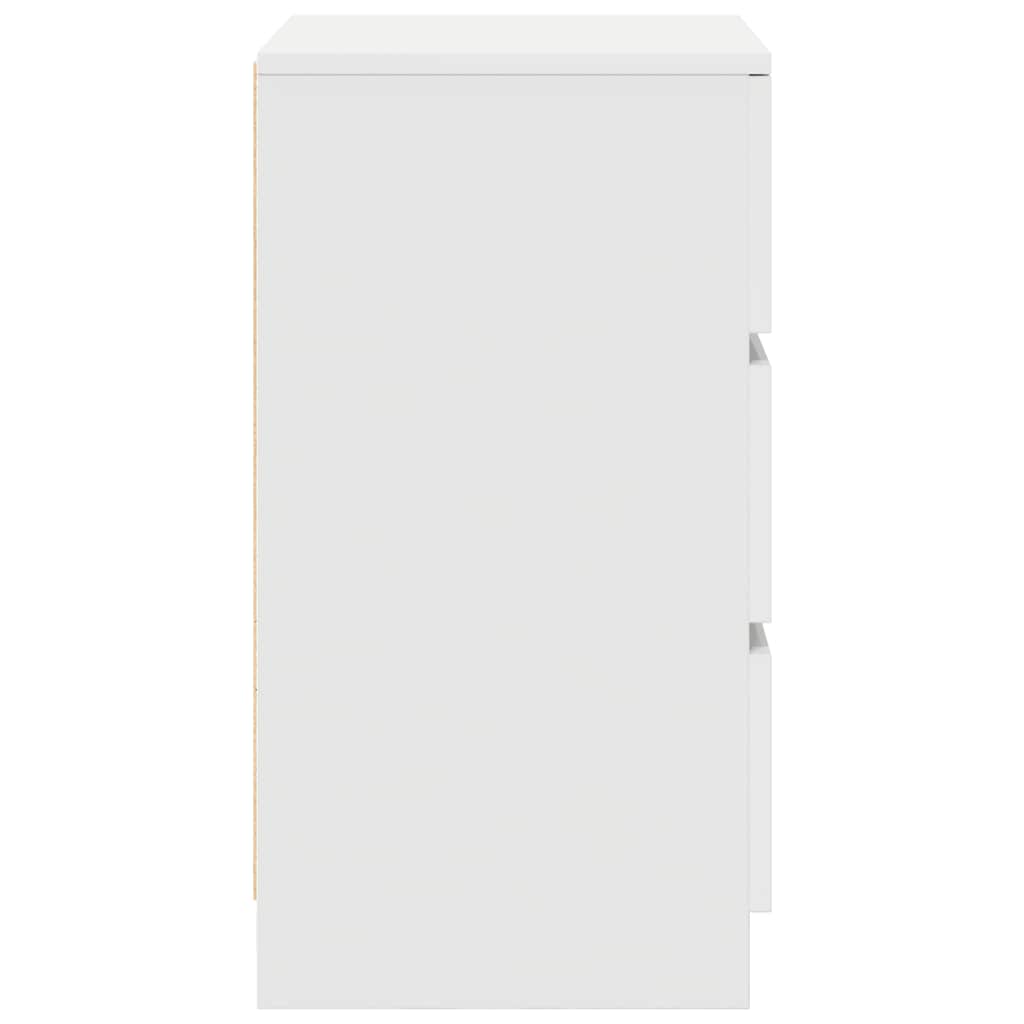 vidaXL Bedside Cabinet with 3 Drawers White 39x35x65 cm