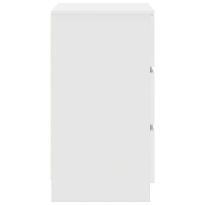 vidaXL Bedside Cabinet with 3 Drawers White 39x35x65 cm