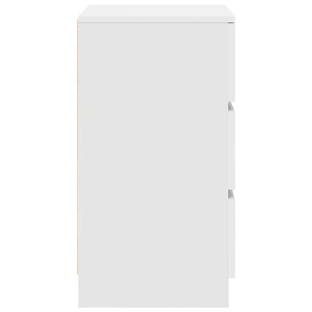 vidaXL Bedside Cabinets with 3 Drawers 2 pcs White 39x35x65 cm