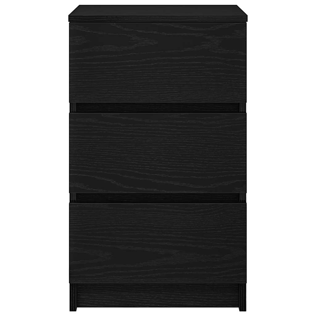 vidaXL Bedside Cabinet with 3 Drawers Black 39x35x65 cm