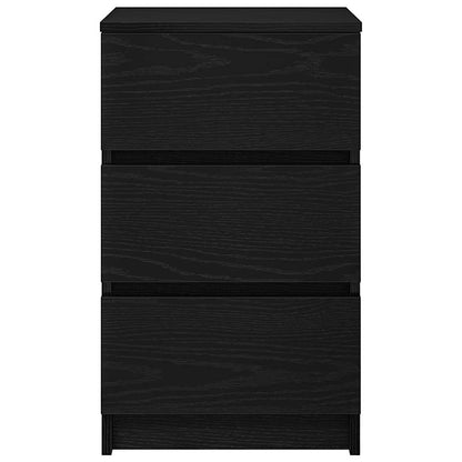 vidaXL Bedside Cabinet with 3 Drawers Black 39x35x65 cm