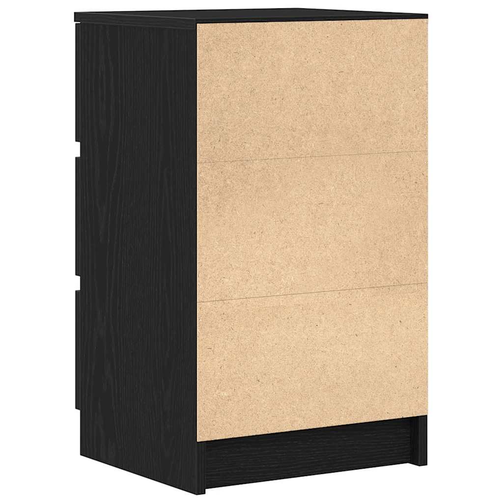 vidaXL Bedside Cabinets with 3 Drawers 2 pcs Black 39x35x65 cm