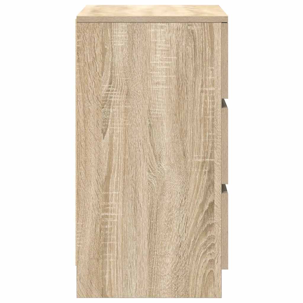 vidaXL Bedside Cabinet with 3 Drawers Sonoma Oak 39x35x65 cm