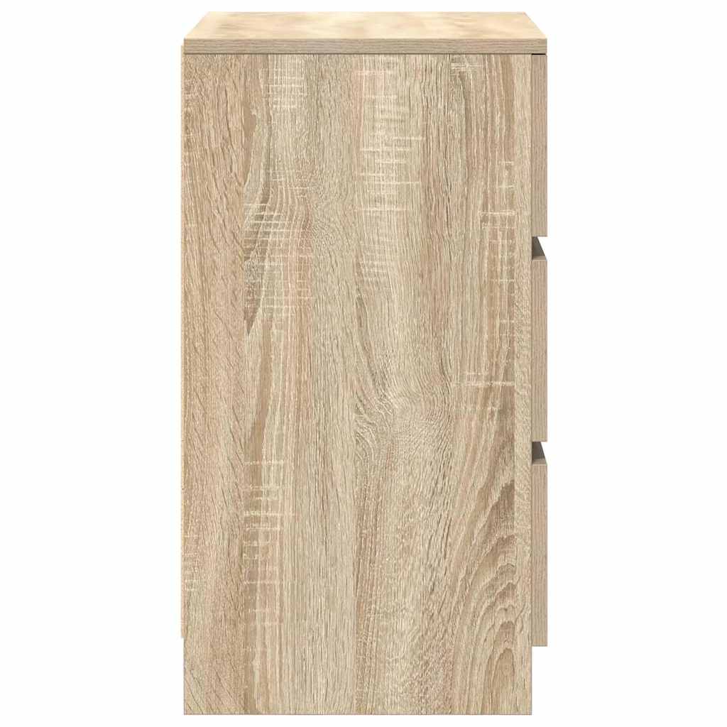 vidaXL Bedside Cabinets with 3 Drawers 2 pcs Sonoma Oak 39x35x65 cm