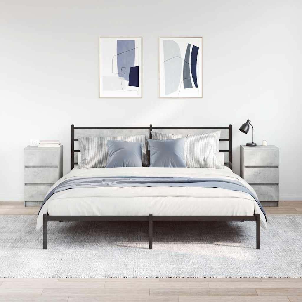 vidaXL Bedside Cabinets with 3 Drawers 2 pcs Concrete Grey 39x35x65 cm