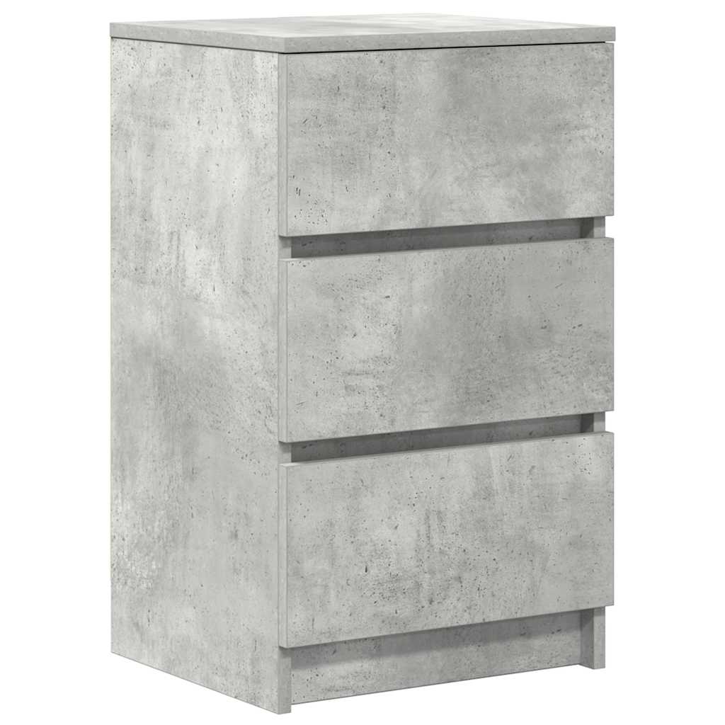 vidaXL Bedside Cabinets with 3 Drawers 2 pcs Concrete Grey 39x35x65 cm