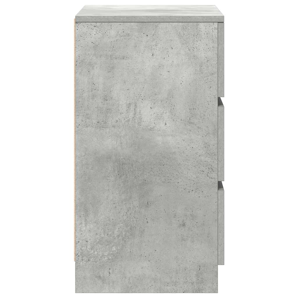 vidaXL Bedside Cabinets with 3 Drawers 2 pcs Concrete Grey 39x35x65 cm