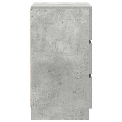vidaXL Bedside Cabinets with 3 Drawers 2 pcs Concrete Grey 39x35x65 cm