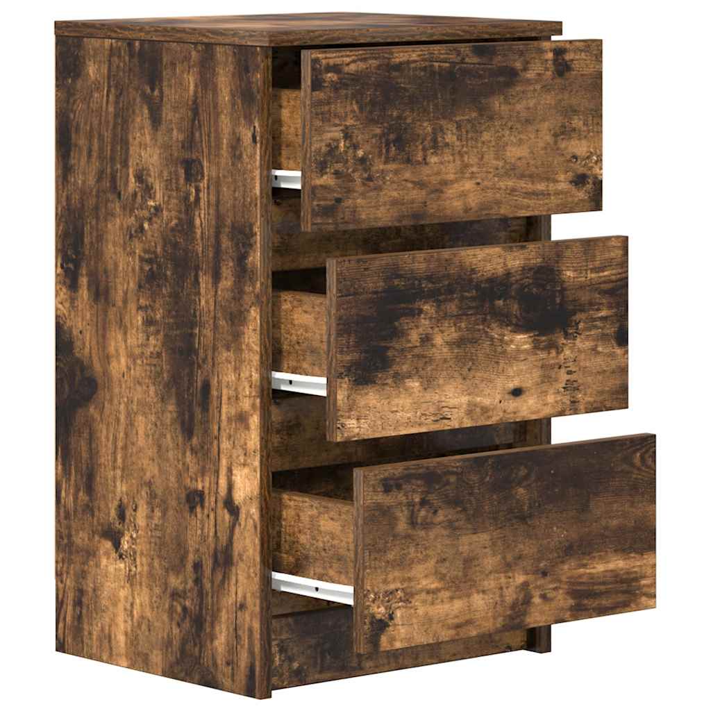 vidaXL Bedside Cabinets with 3 Drawers 2 pcs Smoked Oak 39x35x65 cm