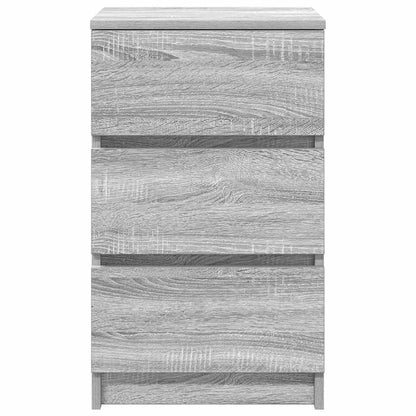 vidaXL Bedside Cabinet with 3 Drawers Grey Sonoma 39x35x65 cm