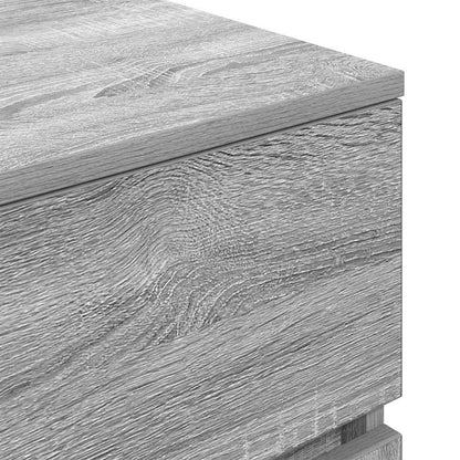 vidaXL Bedside Cabinet with 3 Drawers Grey Sonoma 39x35x65 cm