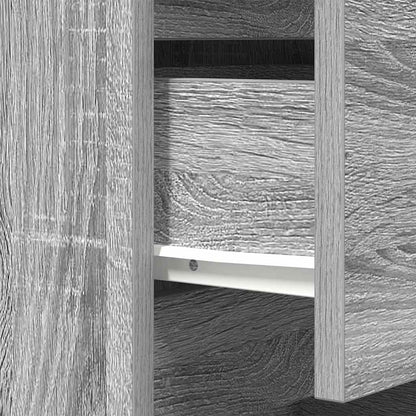 vidaXL Bedside Cabinet with 3 Drawers Grey Sonoma 39x35x65 cm