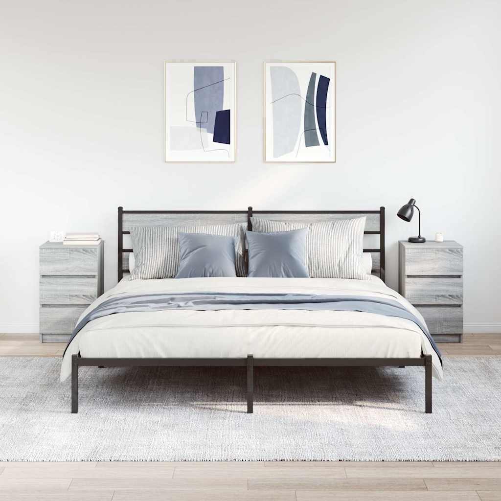 vidaXL Bedside Cabinets with 3 Drawers 2 pcs Grey Sonoma 39x35x65 cm