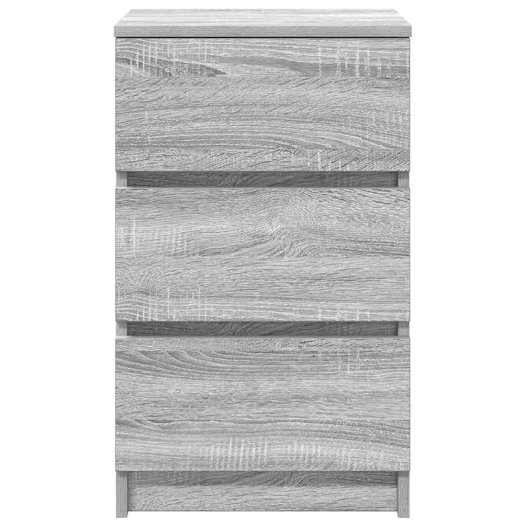 vidaXL Bedside Cabinets with 3 Drawers 2 pcs Grey Sonoma 39x35x65 cm