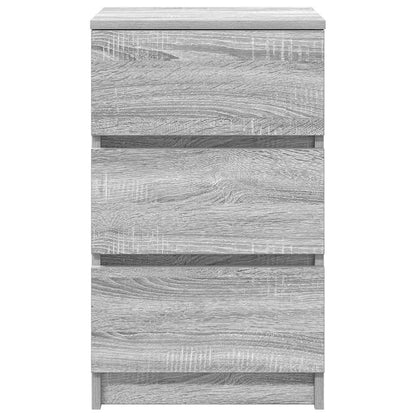 vidaXL Bedside Cabinets with 3 Drawers 2 pcs Grey Sonoma 39x35x65 cm