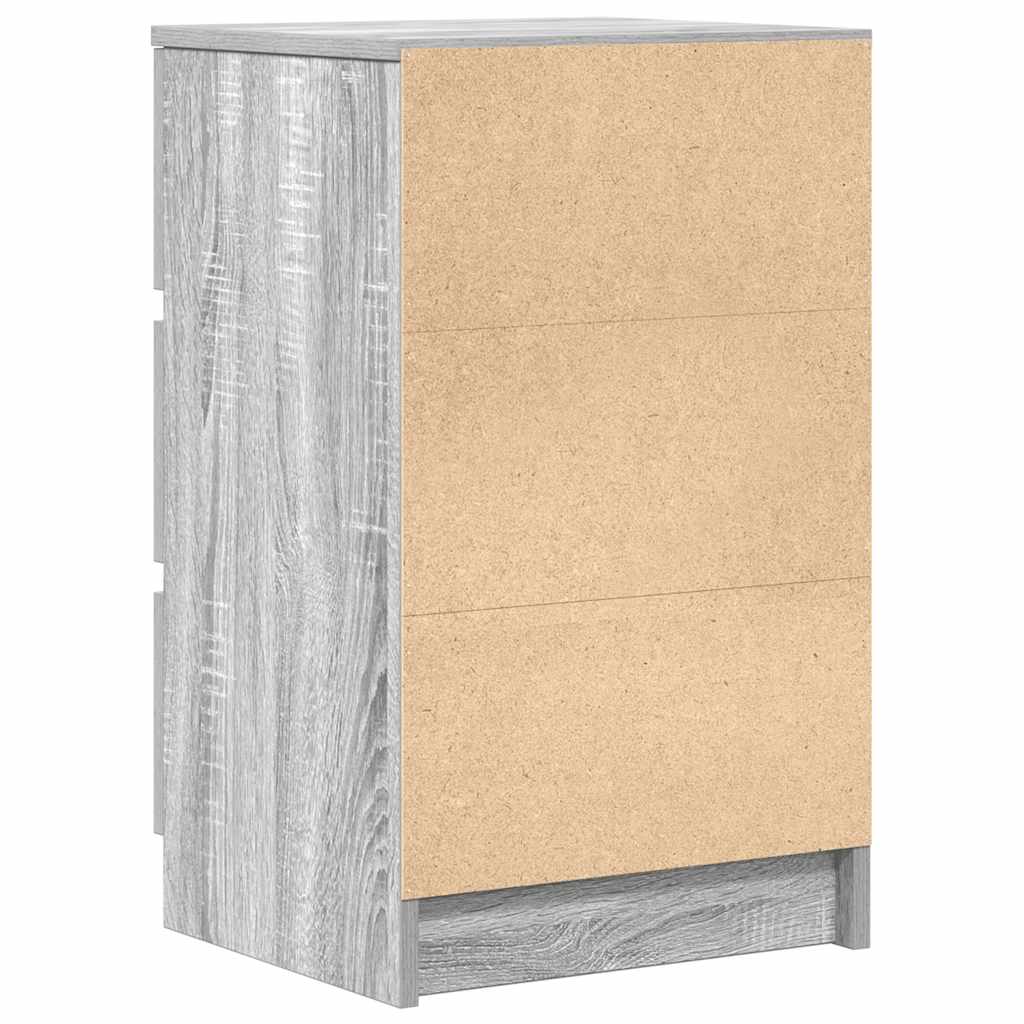 vidaXL Bedside Cabinets with 3 Drawers 2 pcs Grey Sonoma 39x35x65 cm