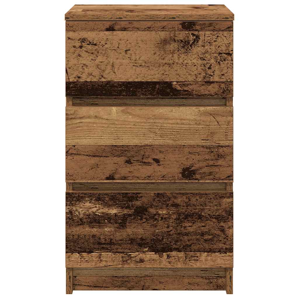 vidaXL Bedside Cabinets with 3 Drawers 2 pcs Old Wood 39x35x65 cm