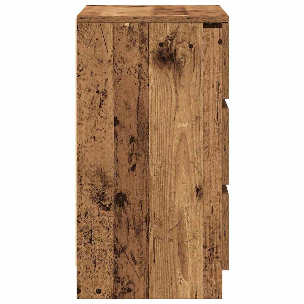 vidaXL Bedside Cabinets with 3 Drawers 2 pcs Old Wood 39x35x65 cm