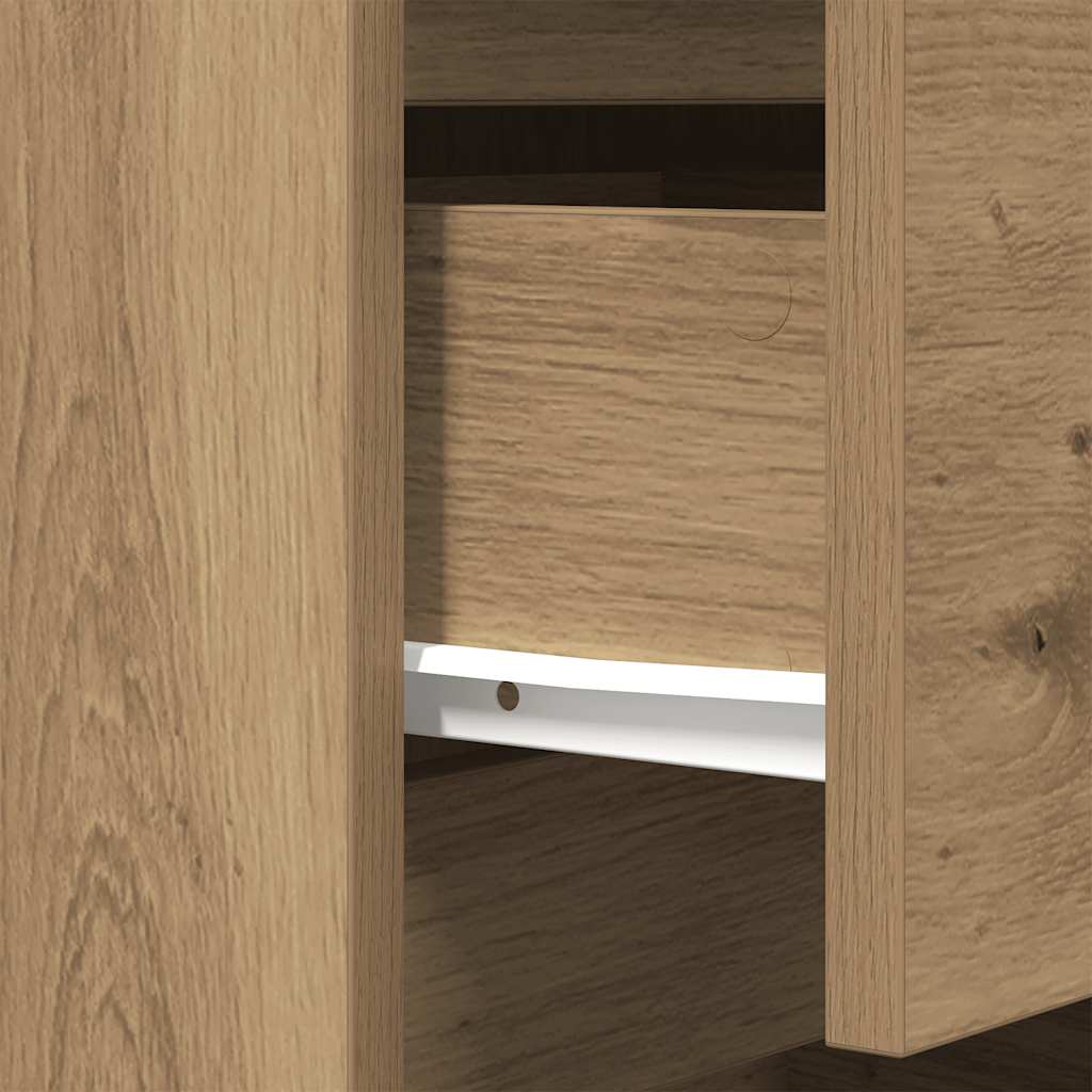 vidaXL Bedside Cabinet with 3 Drawers Artisan Oak 39x35x65 cm