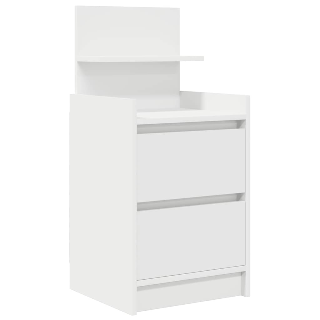 vidaXL Bedside Cabinets with 2 Drawers 2 pcs White 38x34x80 cm