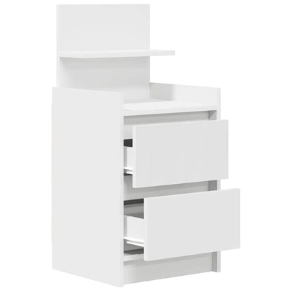 vidaXL Bedside Cabinets with 2 Drawers 2 pcs White 38x34x80 cm