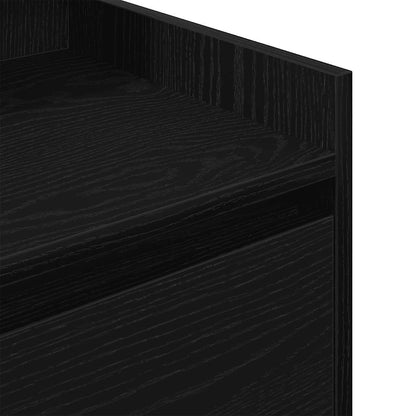 vidaXL Bedside Cabinet with 2 Drawers Black 38x34x80 cm