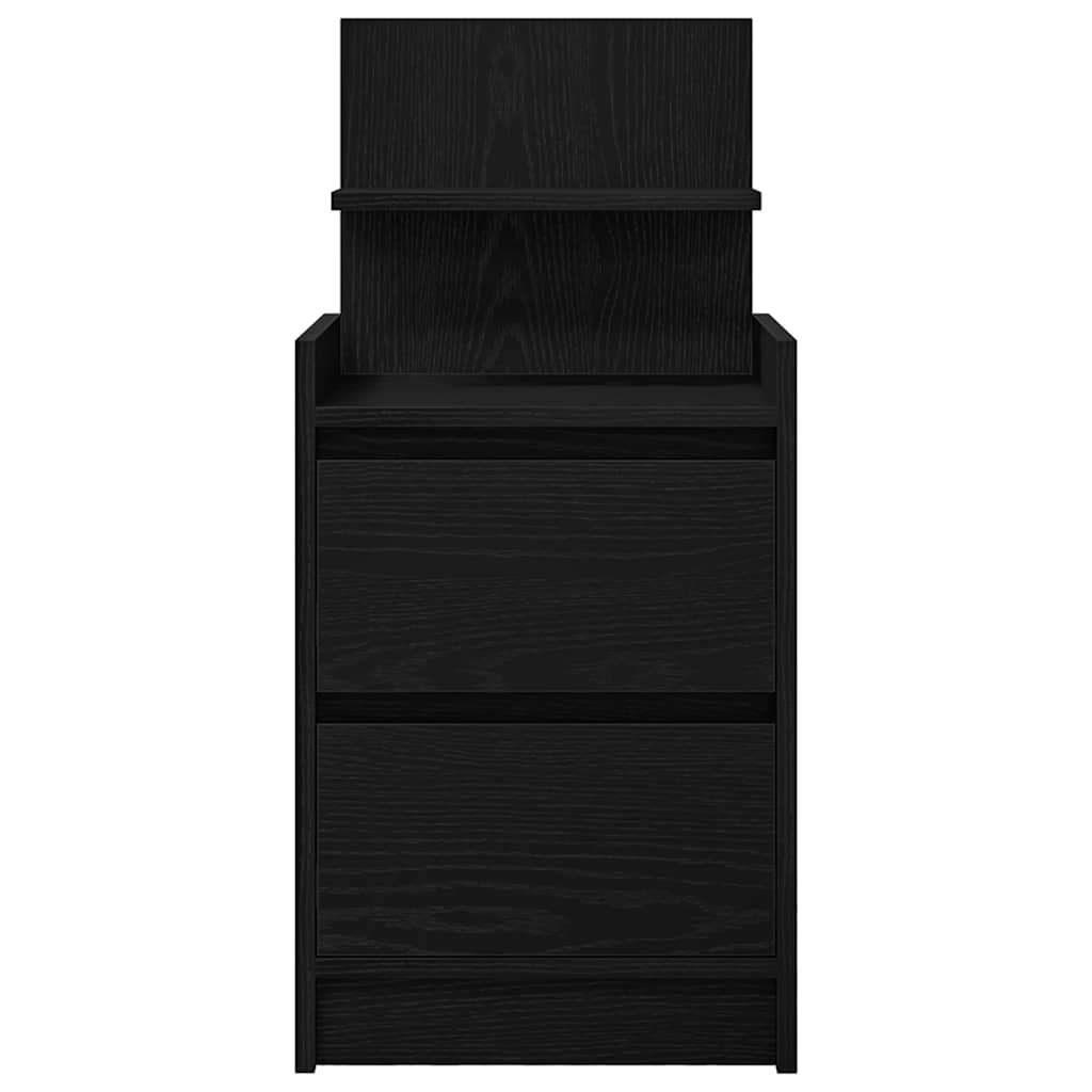 vidaXL Bedside Cabinets with 2 Drawers 2 pcs Black 38x34x80 cm