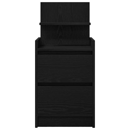 vidaXL Bedside Cabinets with 2 Drawers 2 pcs Black 38x34x80 cm