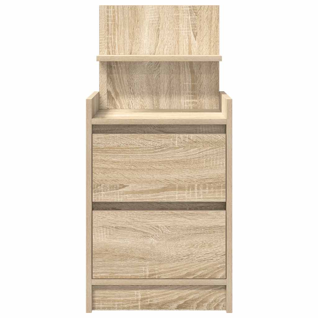 vidaXL Bedside Cabinets with 2 Drawers 2 pcs Sonoma Oak 38x34x80 cm