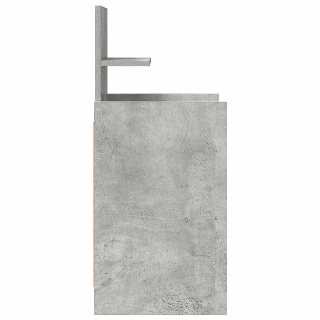 vidaXL Bedside Cabinet with 2 Drawers Concrete Grey 38x34x80 cm