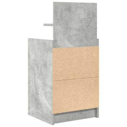 vidaXL Bedside Cabinet with 2 Drawers Concrete Grey 38x34x80 cm